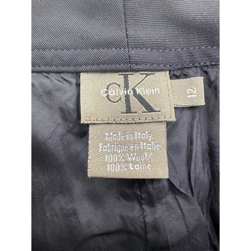 Calvin‎ Klein Women's Navy Blue Wool Blend Sheath Career Skirt Size 12 - Picture 3 of 9